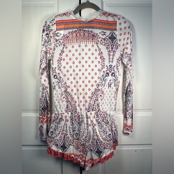 NWT Abercrombie & Fitch Sleepwear Collection Paisley Floral Lace Romper Size S - Picture 2 of 6